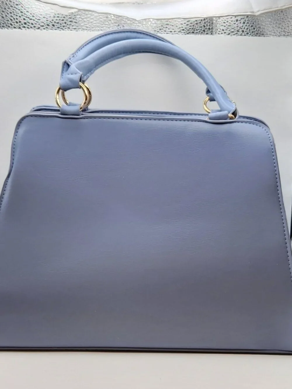 Bebe bag satchel Katrina blue slate faux leather NWT $109